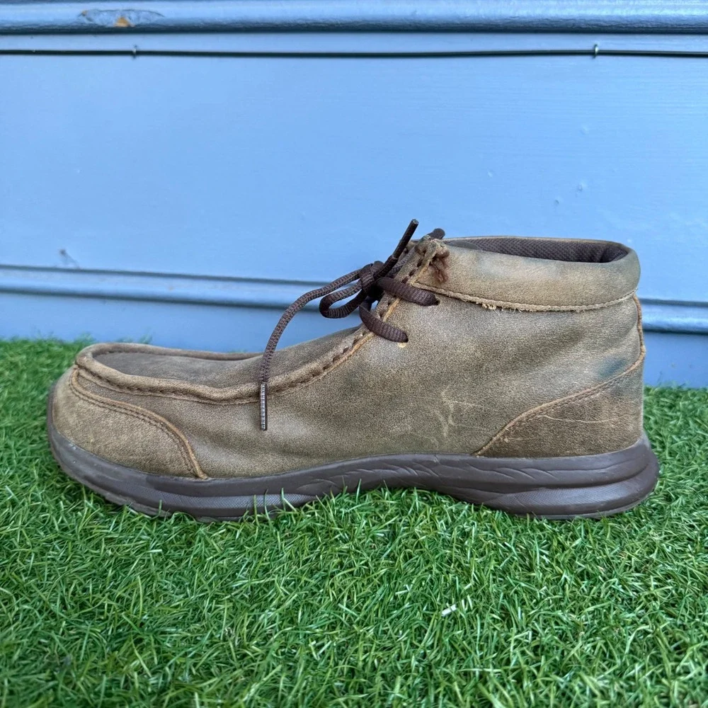 Ariat Spitfire Brown Leather Moccasin Toe Chukka Boots Mens 9.5D 10021723